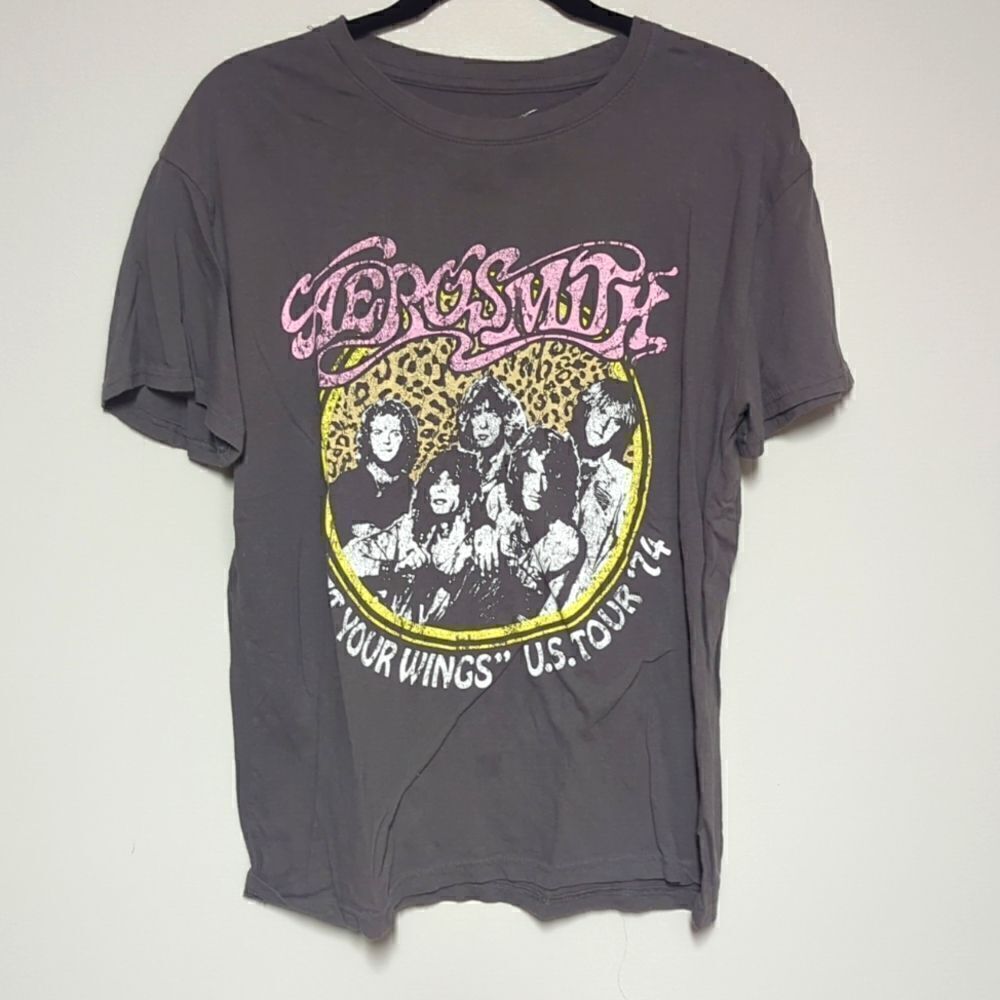Aerosmith Gray Graphic Short Sleeve Shirt
